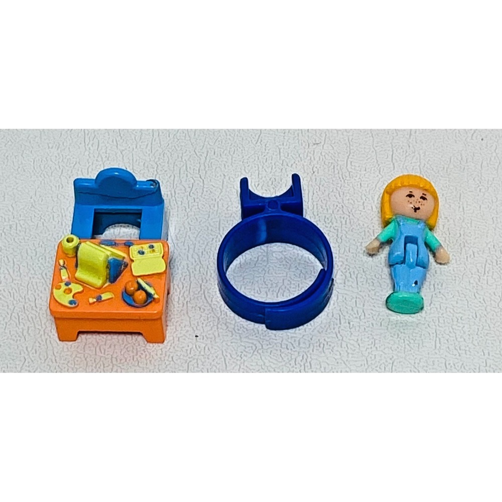 Vintage Polly Pocket Midge's‎ Schooltime Ring 1989 Bluebird Toys Complete READ